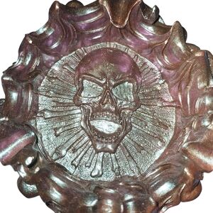 Handvmade Metallic Skull Ashtray